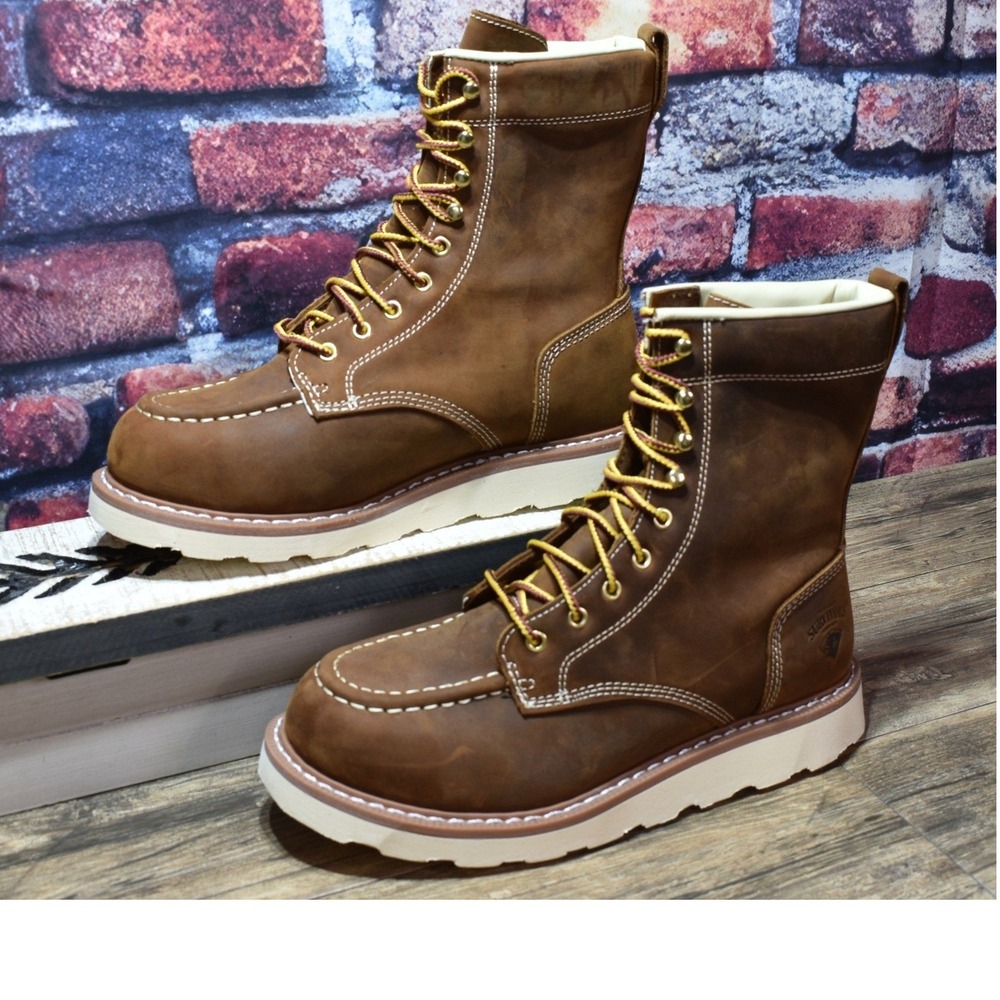 Herman Survivors Oakridge Mens Steel Toe Work Boots Brown Leather 10.5